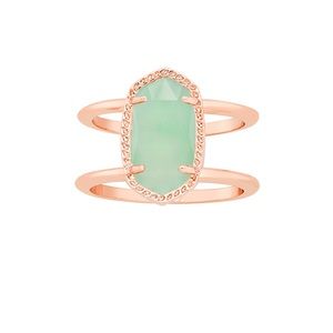 Kendra Scott rose gold ring chalcedony stone